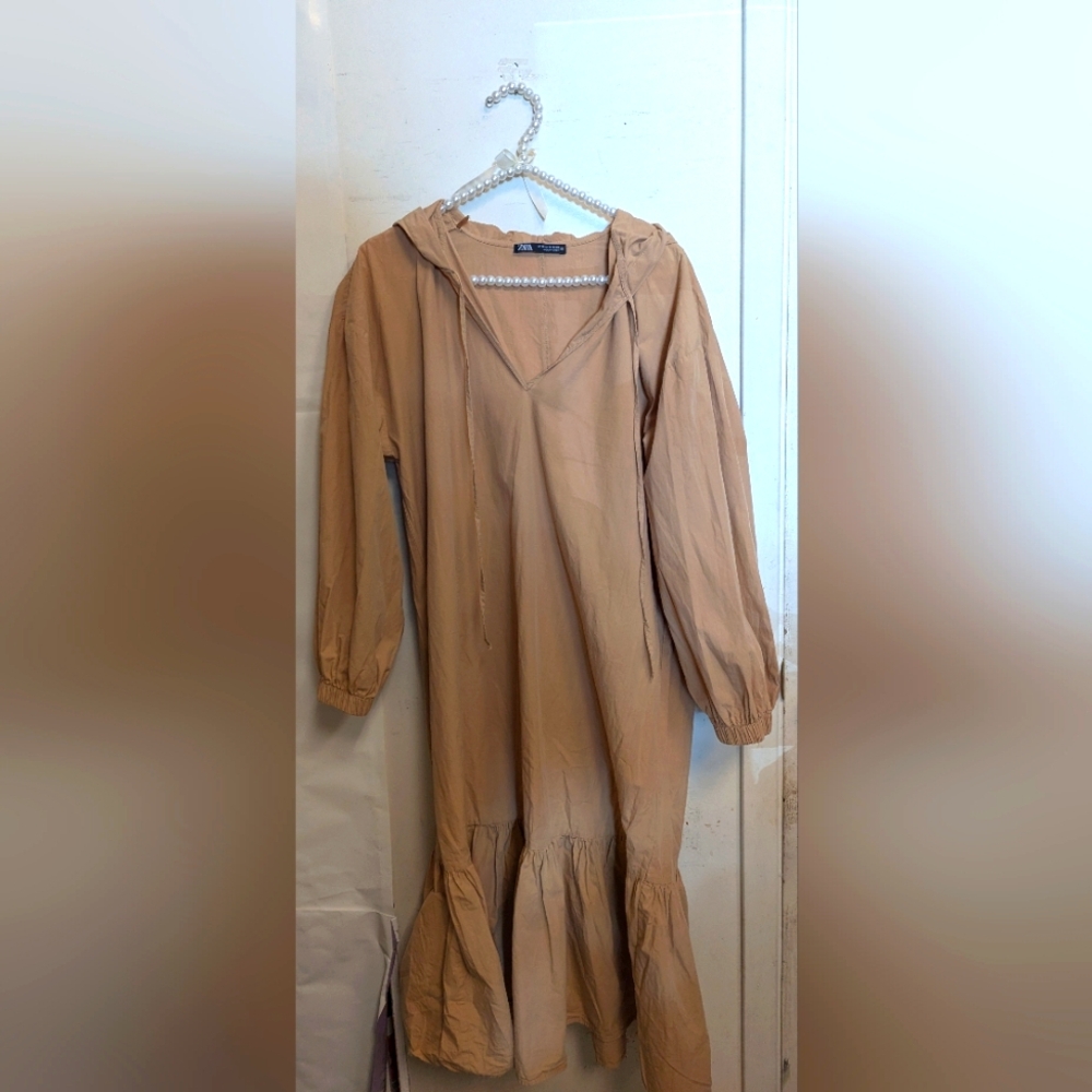 Hooded cotton dress (zara)
